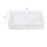 Modern European Design Ceramic Rectangular Vessel Bathroom Sink