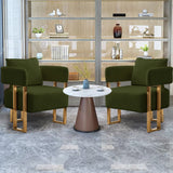 Modern Decorative Chair Teddy Fleece Upholstered And Metal Foot