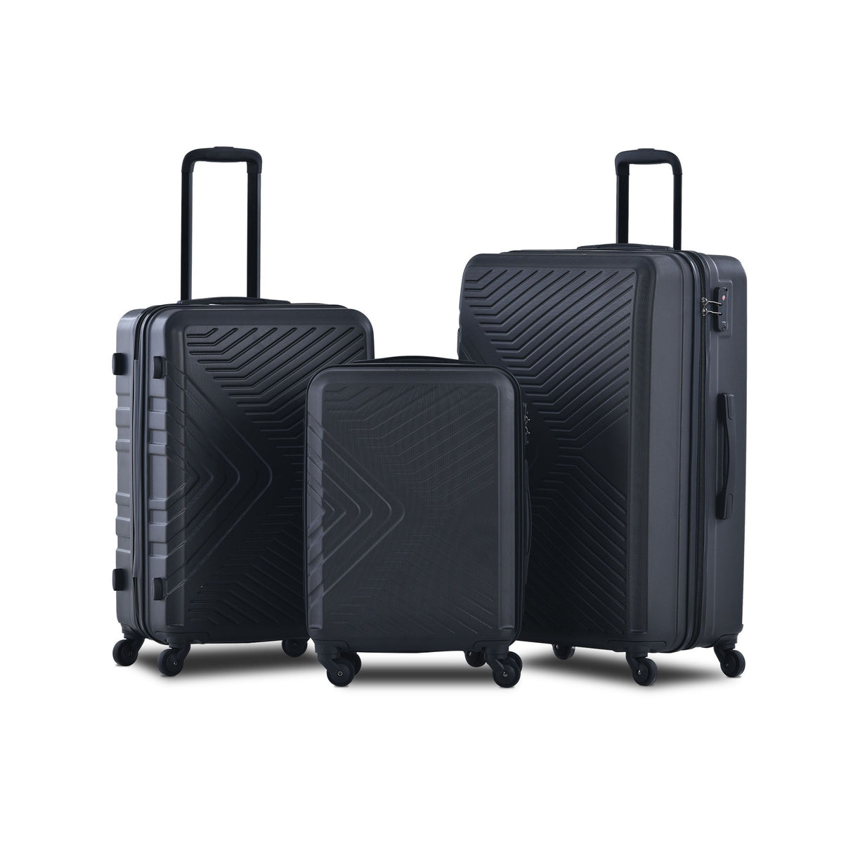 3 Piece Luggage Sets Lightweight Suitcase With Two Hooks, Spinner Wheels, Tsa Lock, Durable Hard Shell