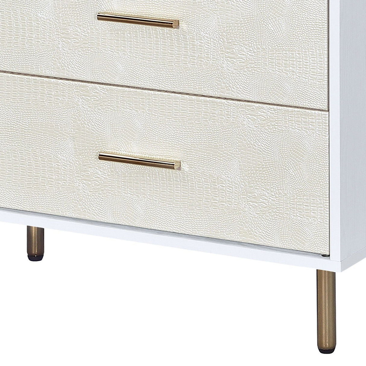 Myles - Dresser - White Champagne / Gold