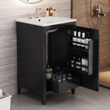Modern Bathroom Vanity With Sink, Functional Drawer, Soft- Closing Door