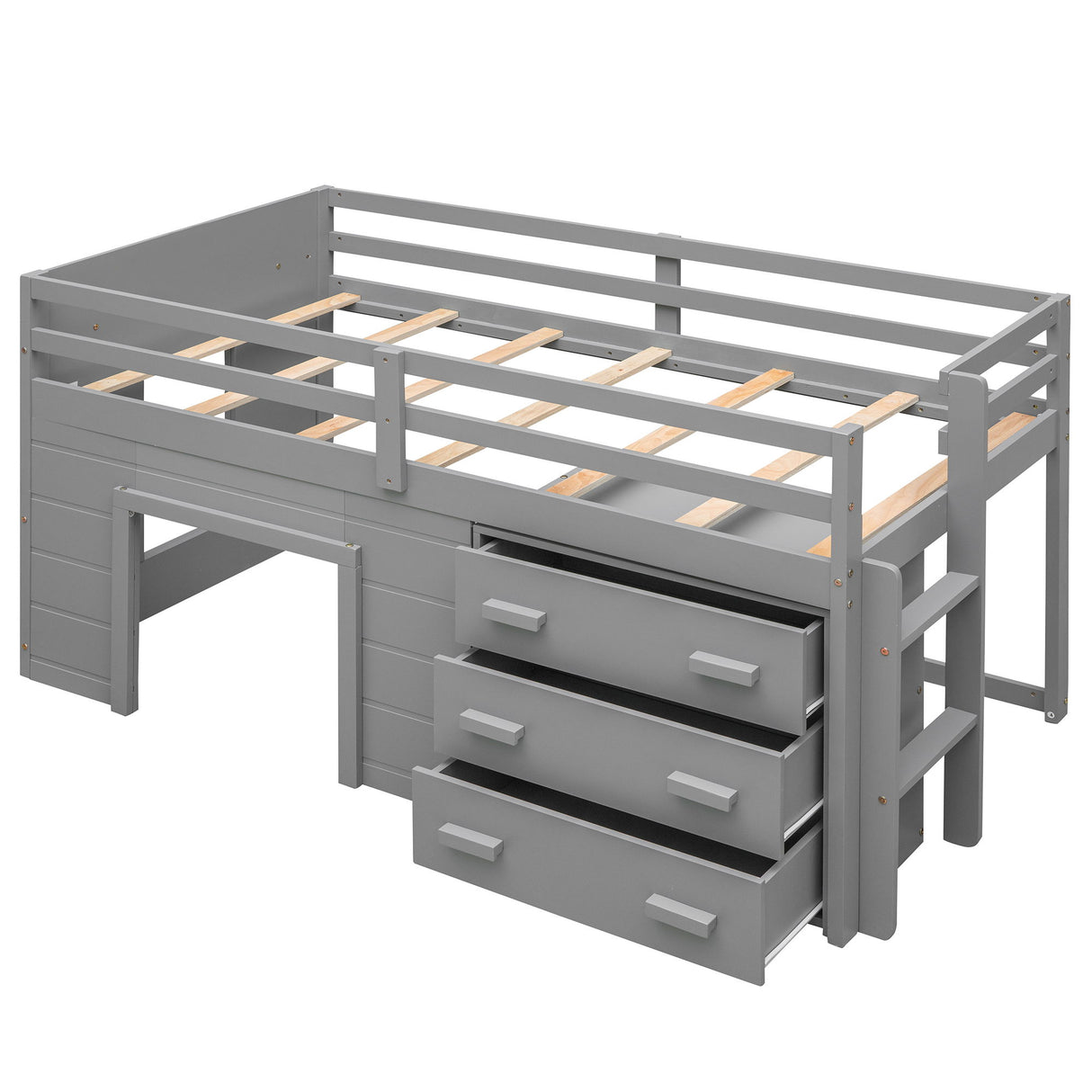 Loft Bed With Cabinet And Shelf