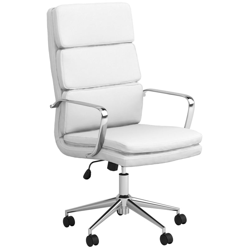 Molly - Upholstered Adjustable High Back Office Chair With Base - White