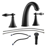 Elegant 2 Handle Widespread Bathroom Faucet With Pop Up Drain And Water Supply Lines