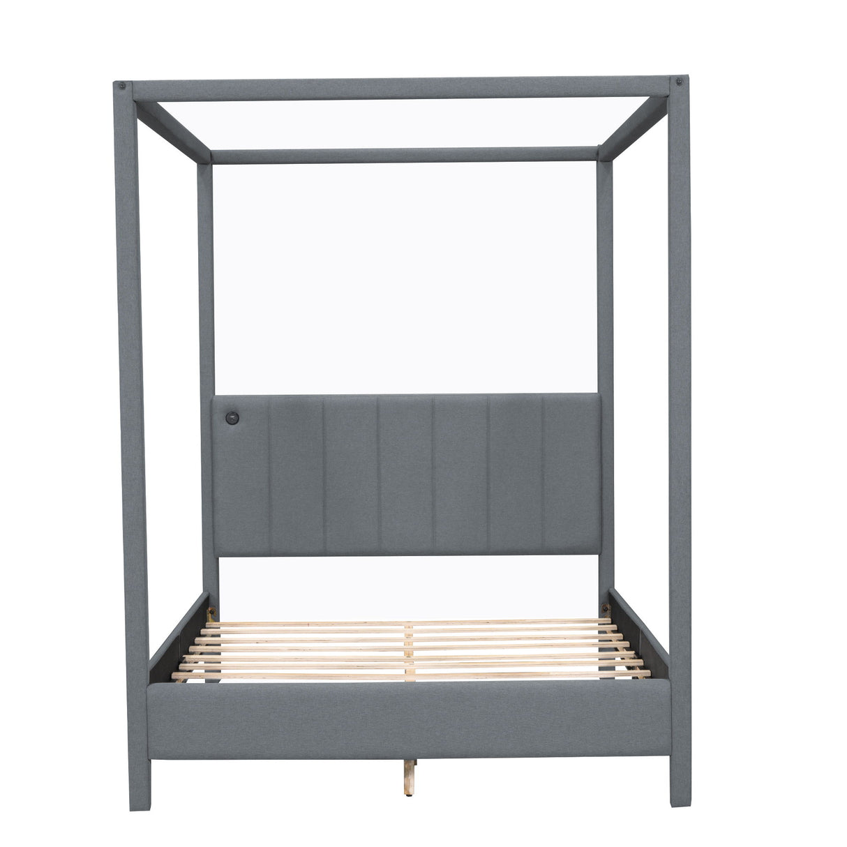 Canopy Platform Bed With USB And Type-C Ports