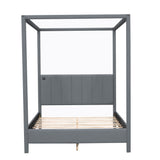 Canopy Platform Bed With USB And Type-C Ports