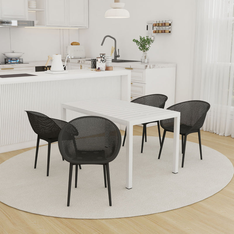 4 Pack Lounge Chair Set With Long Table