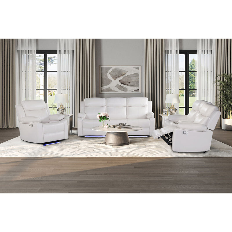 Blanche - Reclining Set With LED Lights, Speaker
