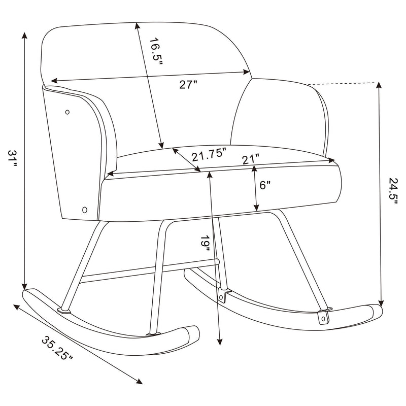 Valera - Upholstered Mid Back Rocking Chair