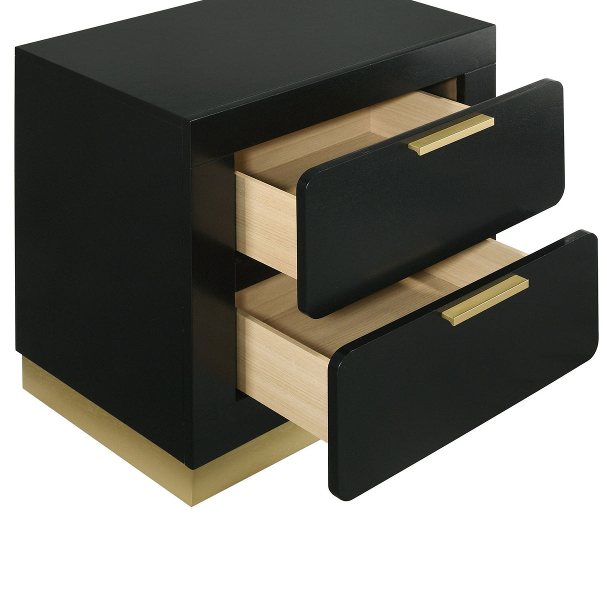 Modern Luxury Nightstand With 2 Drawer Storage