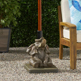 Charming Elephant Umbrella Base With Concrete Design - Gray