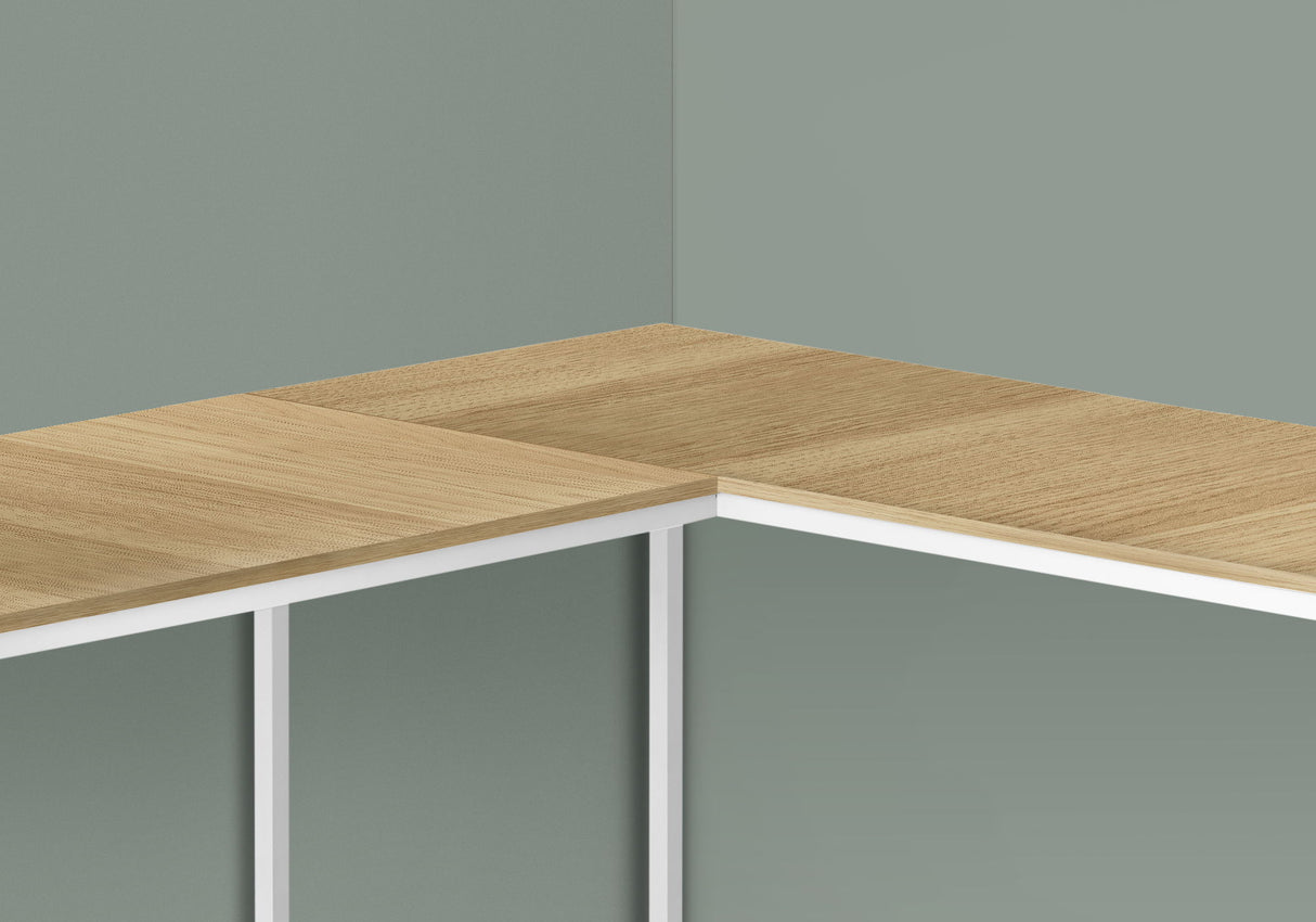Computer Desk, Home Office, Corner, L Shape, Laptop, Marble Look Contemporary & Modern