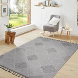 Guros - 8' X 10' Trellis Indoor / Outdoor Area Rug - White / Gray