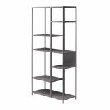 Mission District - Bookcase Room Divider With 6 Shelves - Gray