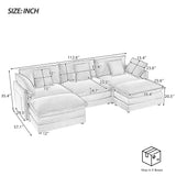 Modern Modular Sectional Sofa With Side Storage Pockets For Living Room