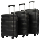 Hardshell Luggage Sets 3 Pieces Spinner Suitcase With Tsa Lock Lightweight 20" 24" 28" - Black