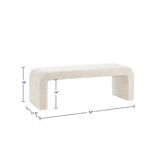 Modern Contemporary Boucle Waterfall Bench