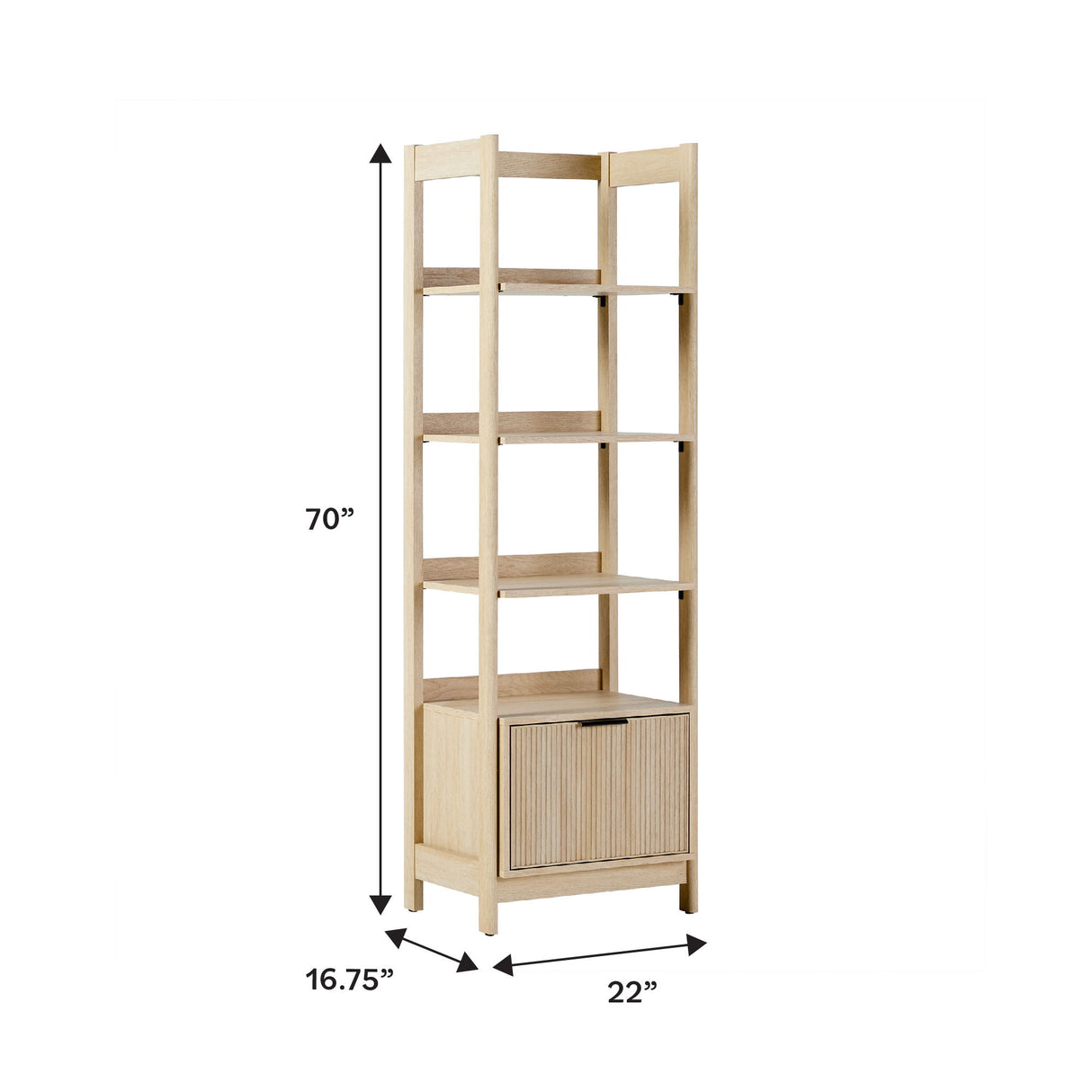 Transitional Narrow Bookshelf With Drawer On Bottom