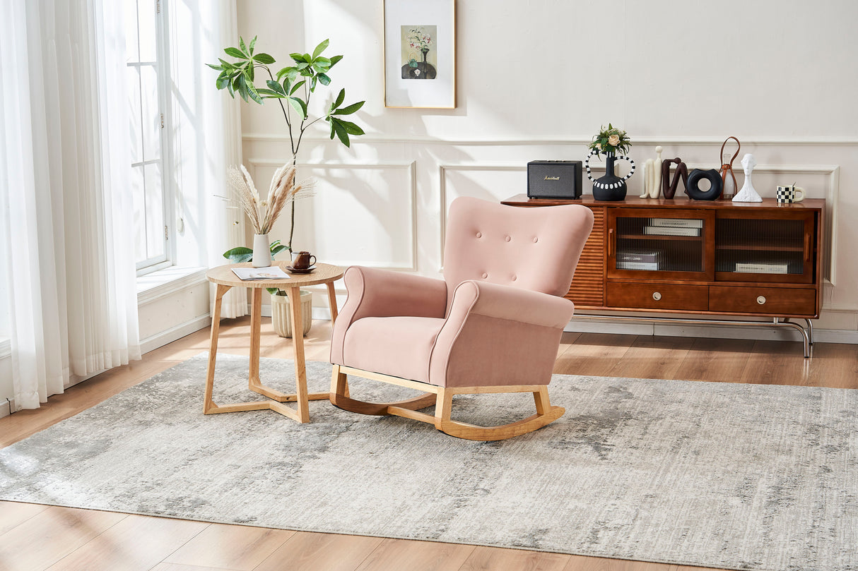 Modern Rocking Chair, Upholstered Accent Chair For Nursery, Small Contemporary Rocke