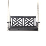 Alejandro - Acacia Wood Porch Swing With Slat Panel Seating