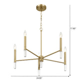 Courtyard - 5 Light Candle Light Chandelier - Clear / Gold