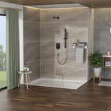 Wall Mounted Square Shower System With Adjustable Slide Bar, 12" Rainfall Shower Head - Oil-Rubbed Bronze