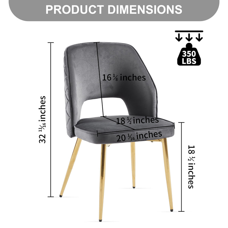 Dining Chairs With Metal Legs And Hollow Back Upholstered Dining Chairs