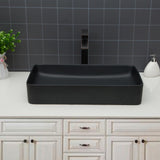 Modern Ceramic Rectangular Bathroom Vessel Sink With European Design