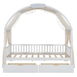 Bed With Arched Roof And 2 Drawers