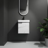 Wall Mounted Bathroom Vanity With Ceramic Sink And Storage Cabinet
