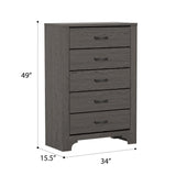 5 Drawer Dresser - Gray / Brown