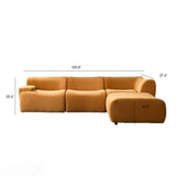 Strong Durable Fabric 4 Seat Sectional Sofa With High Density Sponge