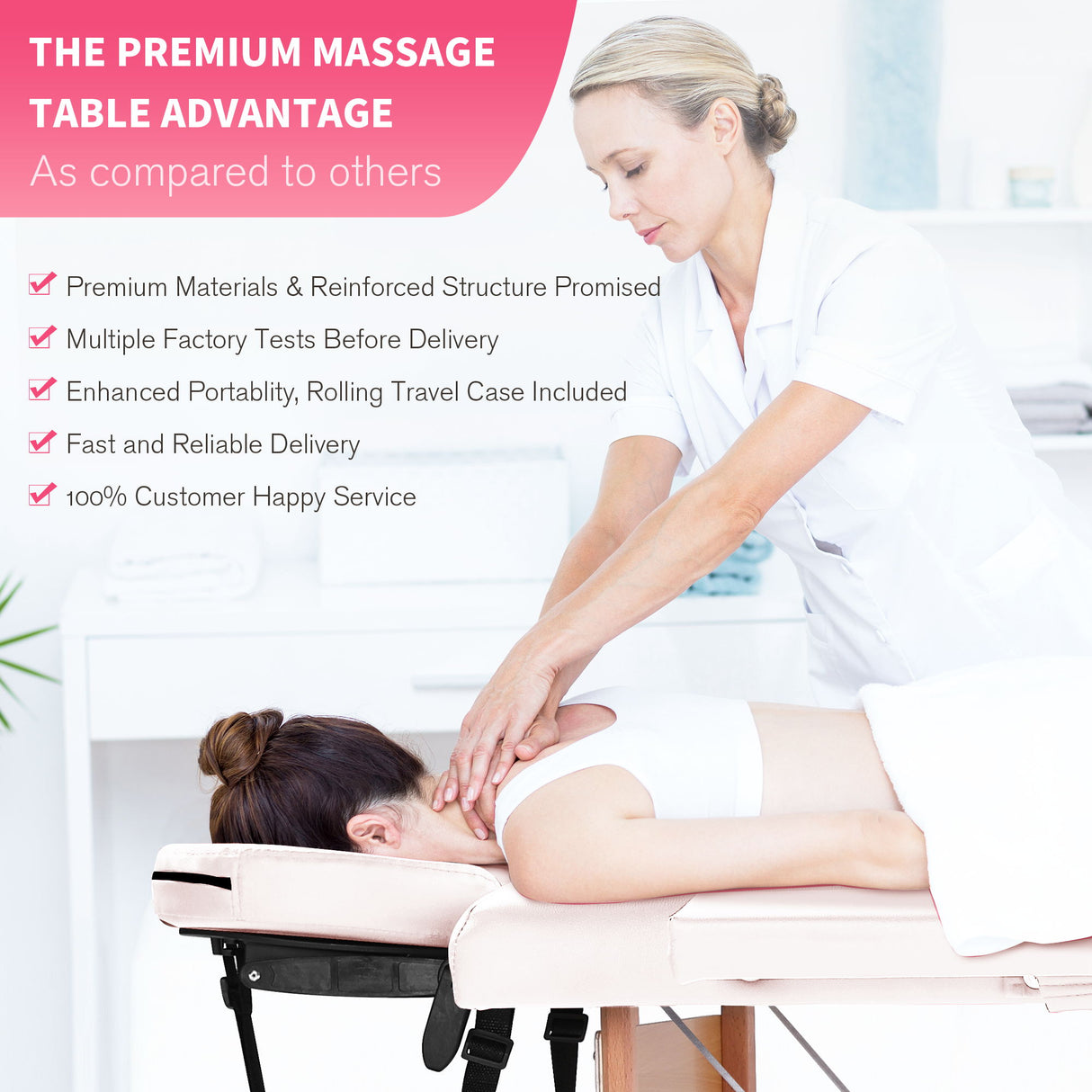 Portable Massage Table Bed With Carrying Case