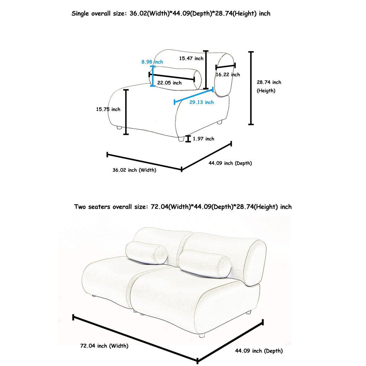 Modern L-Shaped Modular Sofa Set High Comfort Chenille Fabric