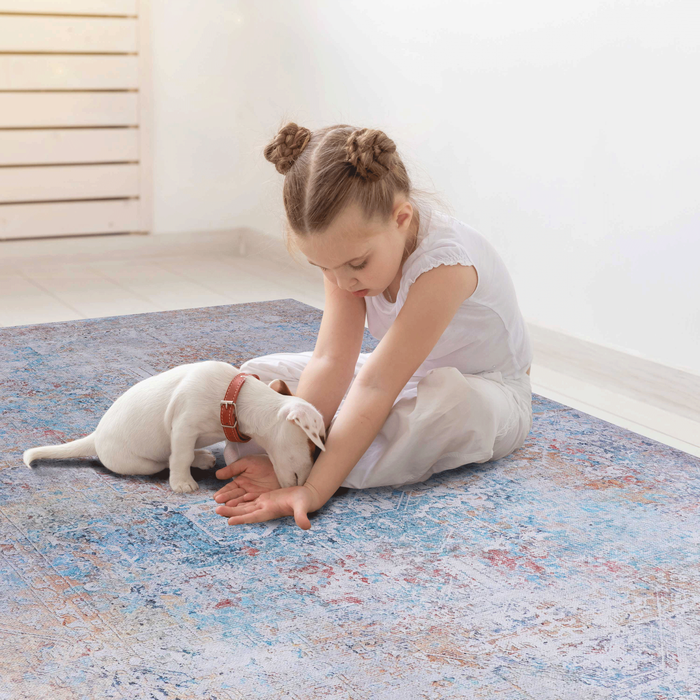 Naar 8x10 Area Rugs, Washable Rug, Low-Pile, Non-Slip, Non-Shedding, Foldable, Kid & Pet Friendly - Area Rugs for living room, bedroom, kitchen, dining room rug - Perfect Gifts, (yellow, 8'x10')