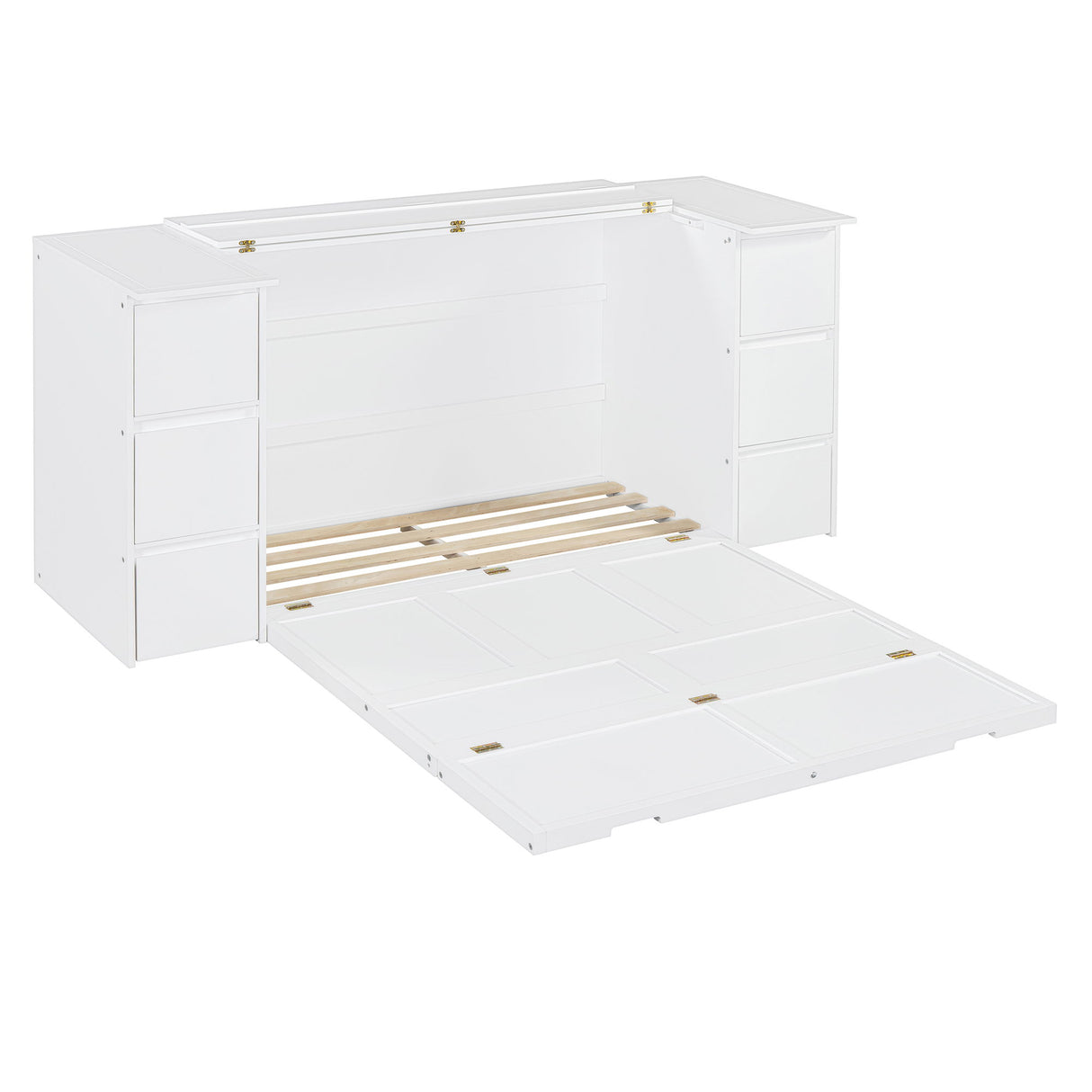 Murphy Bed With Drawers, Cabinets, And USB Ports
