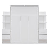 Murphy Wall Bed With Shelves, Drawers And LED Lights
