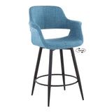 Vintage Flair - Mid Century Modern Fixed Height Counter Stool With Swivel With Round Footrest (Set of 2)
