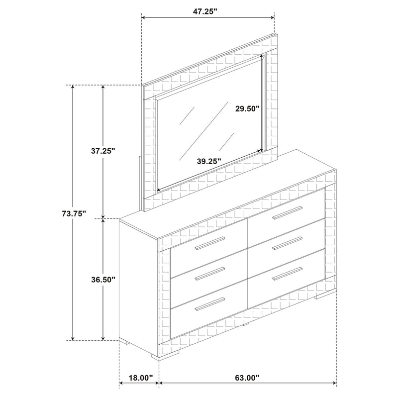 Pierce - 6 Drawer Dresser And Mirror