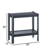 Yonda - Nightstand With 2 Shelves, Poplar And Construction, Design For Bedroom Storage - Black