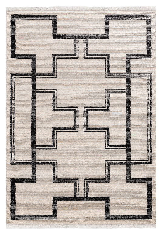 Contemporary, Geometric , Textured High/Low Cut Pile 9'2" x 12'4" Rectangle Area Rug