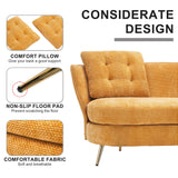 Loveseat Sofa, Upholstered Couch With Metal Legs