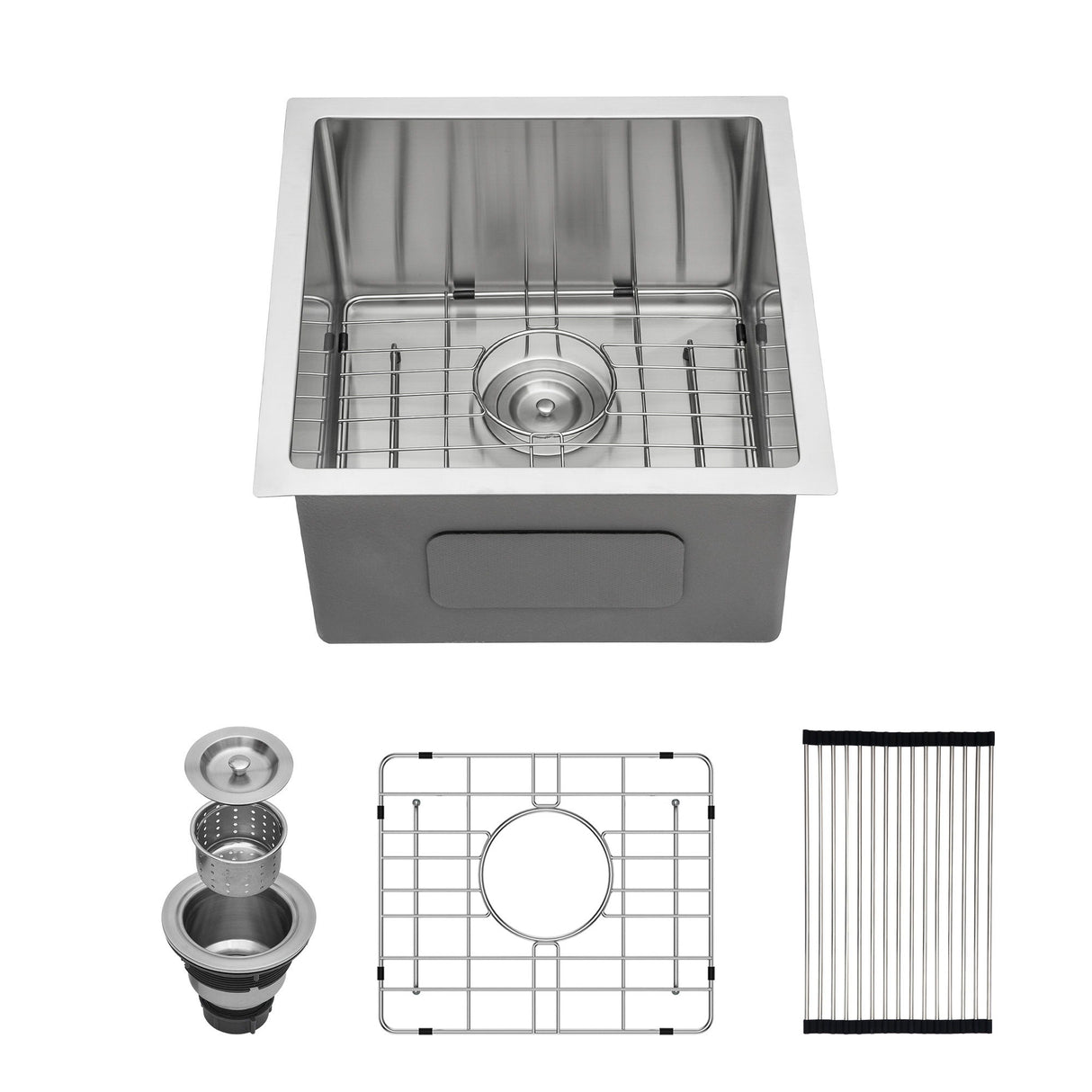 Modern Undermount Stainless Steel Kitchen Sink 16 Gauge, Deep Single Bowl