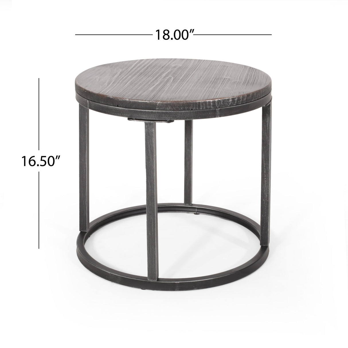 Icebergs - 3 Piece Coffee Table Set With Wood Top And Iron Base - Black / Gray