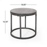 Icebergs - 3 Piece Coffee Table Set With Wood Top And Iron Base - Black / Gray