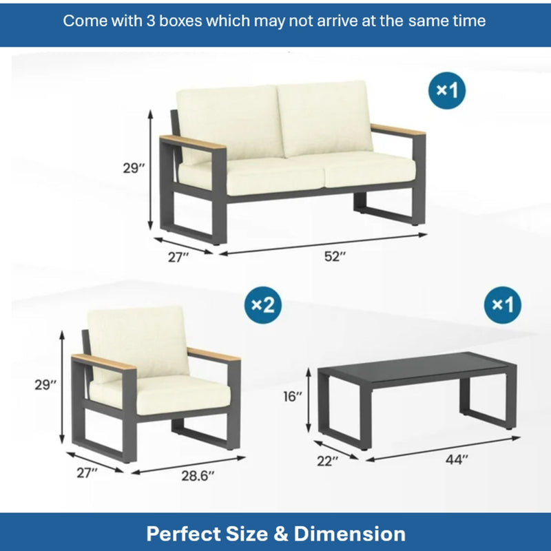 Modern Outdoor Sofa Set With Coffee Table