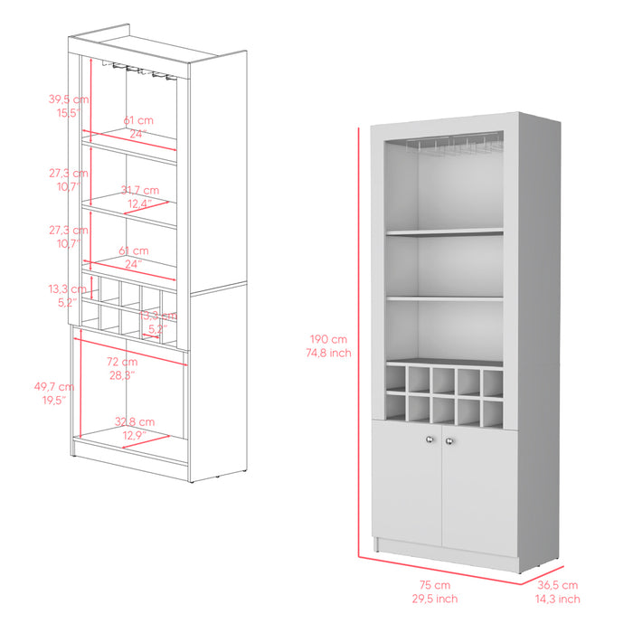 Bar Cabinet Nixon, Living Room, White