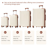 Hardshell Luggage 6 Piece Suitcase Set, Expandable Lightweight Suitcases With Wheels, Tsa Lock