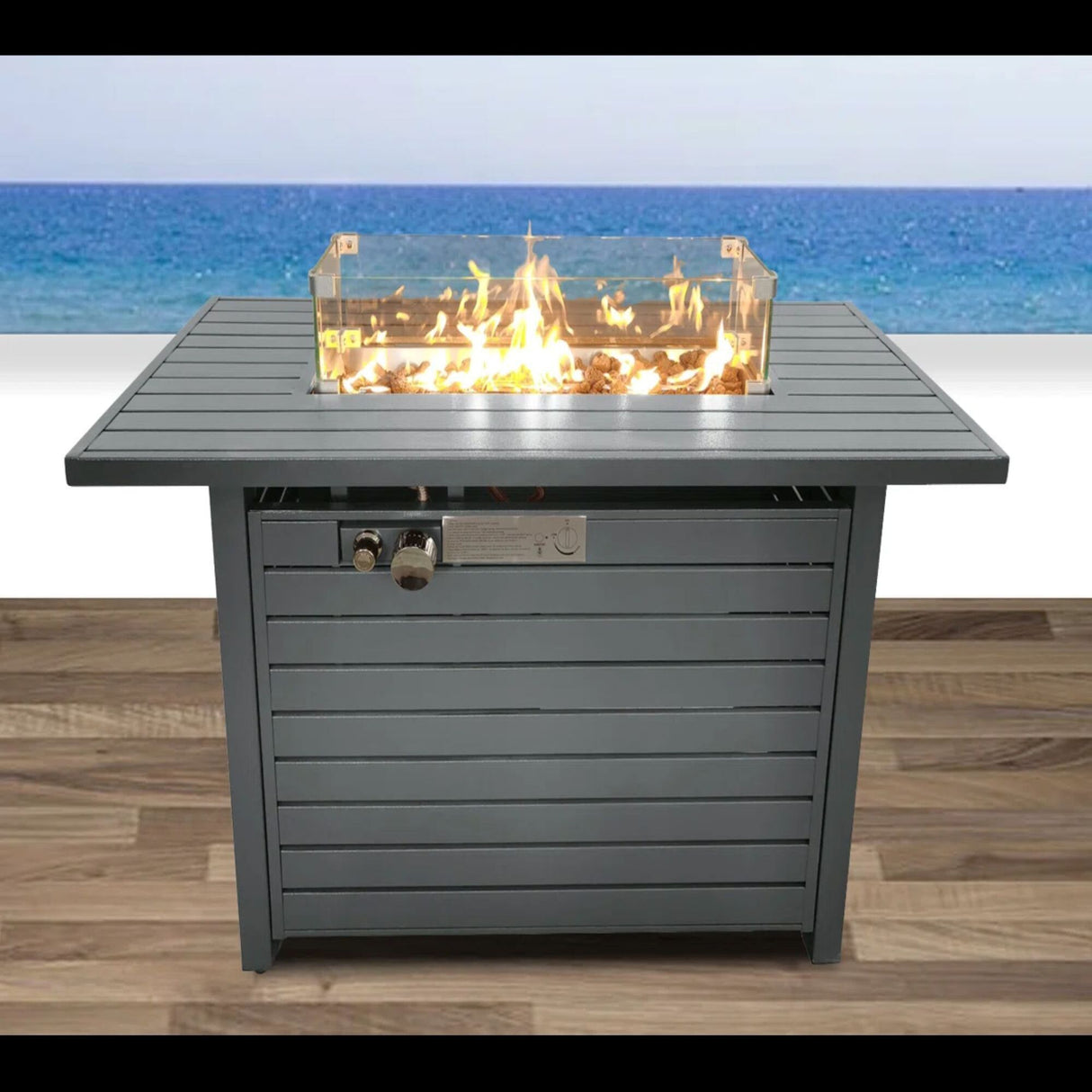 Propane Outdoor Fire Pit Table With Lid Versatile Fuel Options
