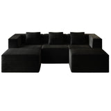 Compression Sofa With 2 Ottomans